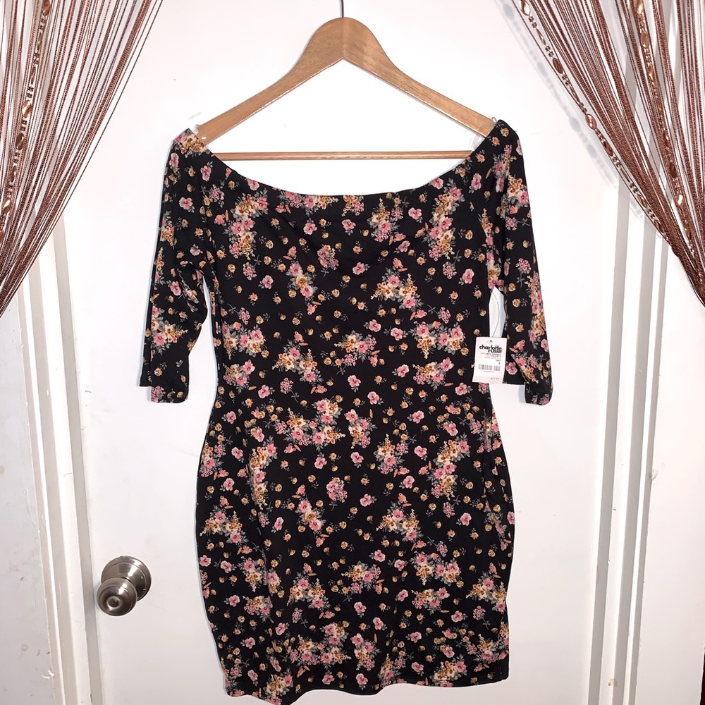 💗Black Floral Mini-Dress - new with tags 🏷💗